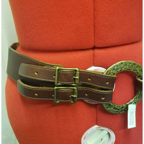 Leatherock Ring Hip Belt, Brown Cognac Leather, NWT Boston Proper, MSRP $129 main image 11
